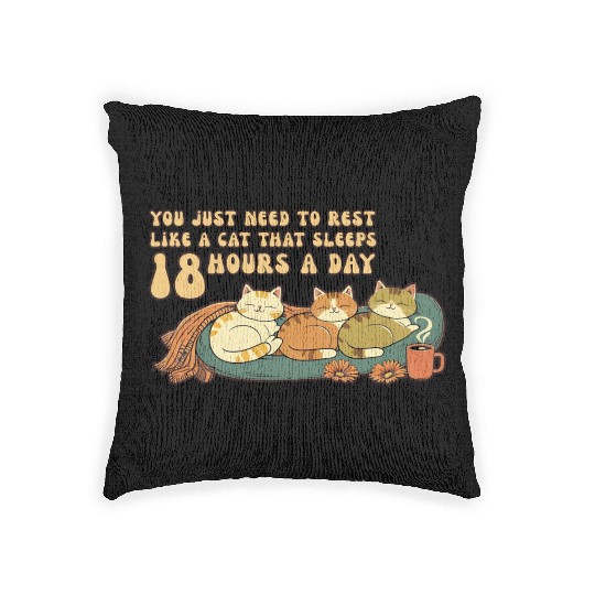 Relaxing Cat Nap Quote Design Woven Pillows