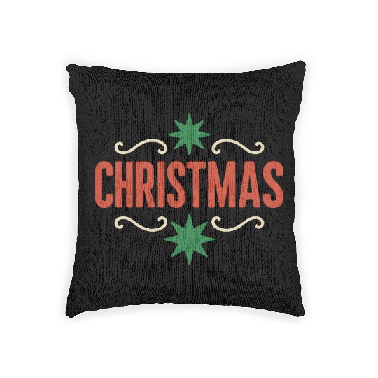 Festive Christmas Spirit Illustration Woven Pillows