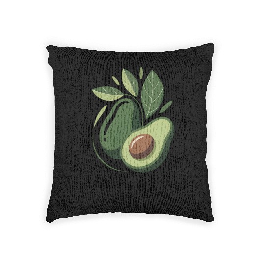 Minimalist Avocado Logo Design Woven Pillows