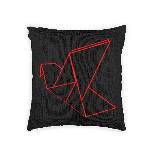 Origami Phoenix Outline Woven Pillows