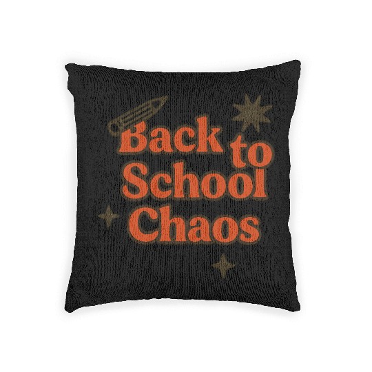 Back to School Chaos Graphic Design Woven Pillows