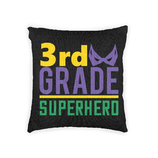 3rd Grade Superhero Woven Pillows