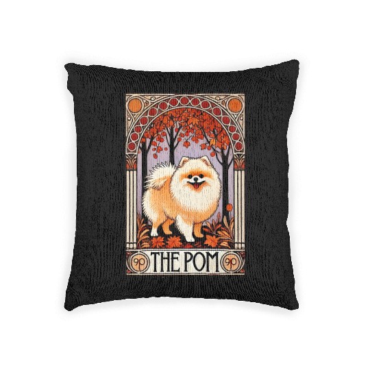 The Pom Tarot Card – Pomeranian Dog Arcana Woven Pillows
