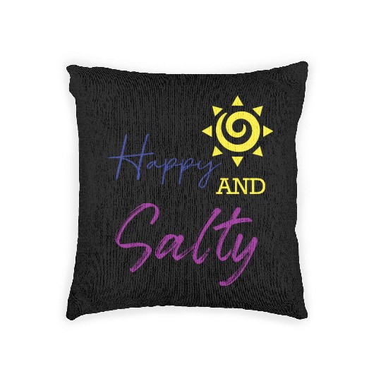 Happy & Salty Sun Design Woven Pillows