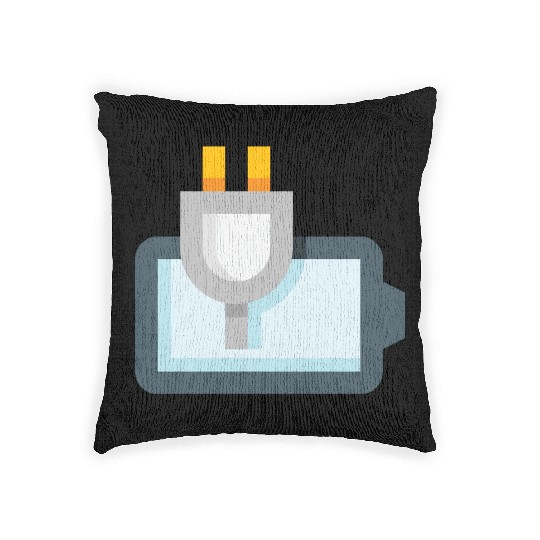 Electric Plug Motif on Modern Background Woven Pillows