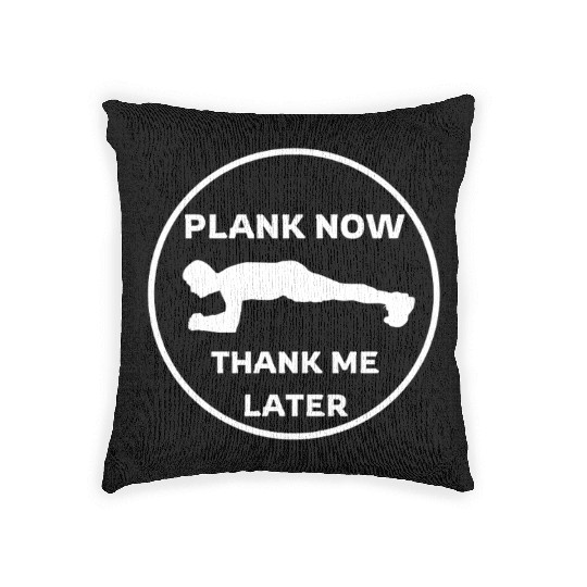 Humorous Plank Exercise Illustration Woven Pillows