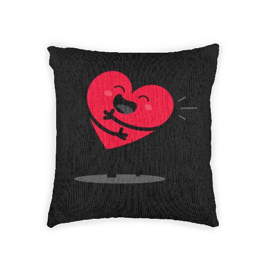 Joyful Heart Embrace Illustration Woven Pillows