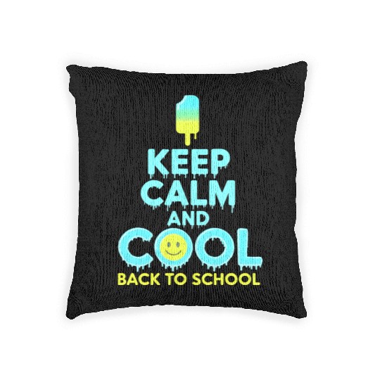 Keep Calm And Back to School Ice Cream Smile Woven Pillows