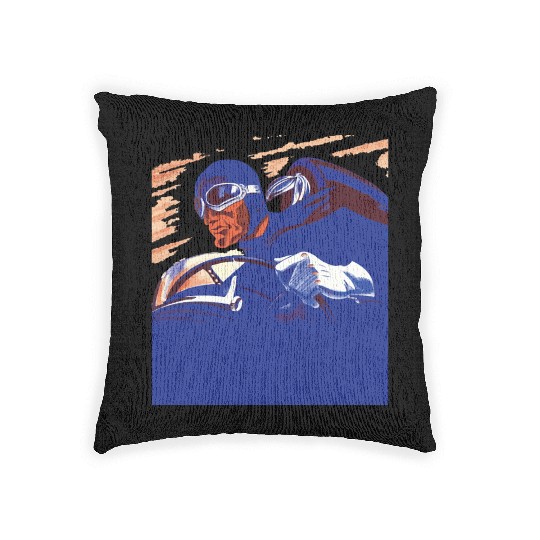 Car Driver in Blue Woven Pillows