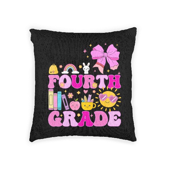 Hello Fourth Grade, Preppy Back to School Woven Pillows