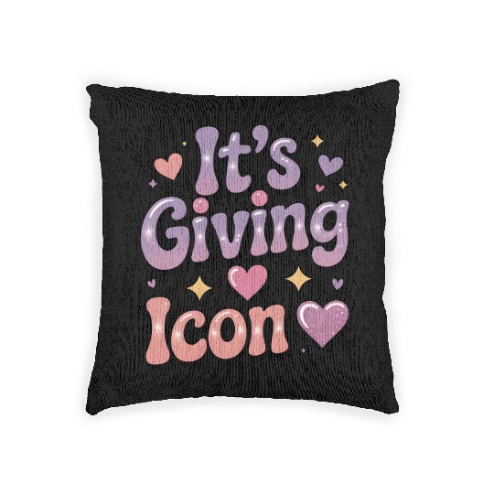 Colorful Heart and Star Themed Giving Icon Woven Pillows