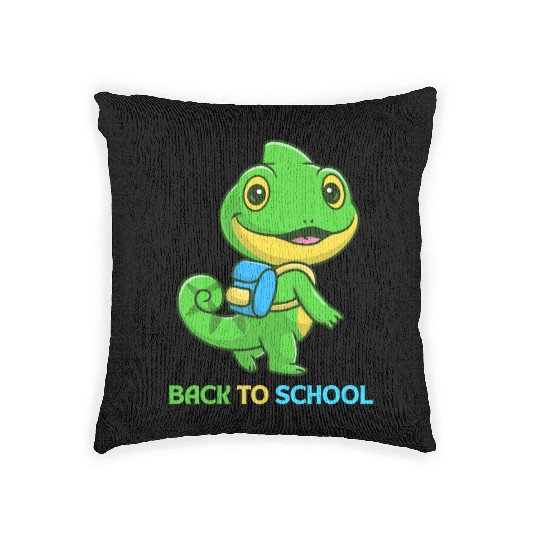 LIZARD BACK TO SCHOOL Woven Pillows