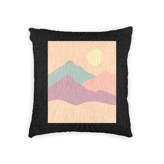Pastel Mountain Serenity Woven Pillows
