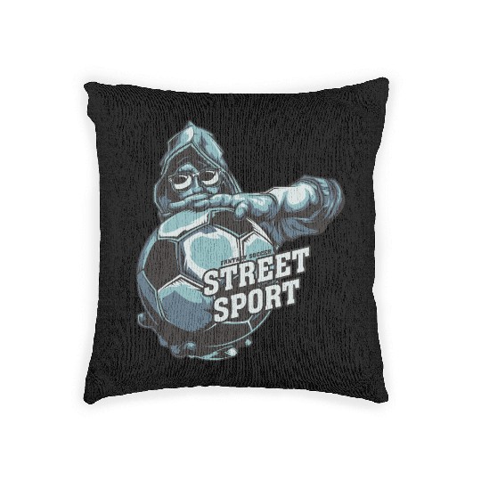 Street Soccer Fantasy Illustration Woven Pillows