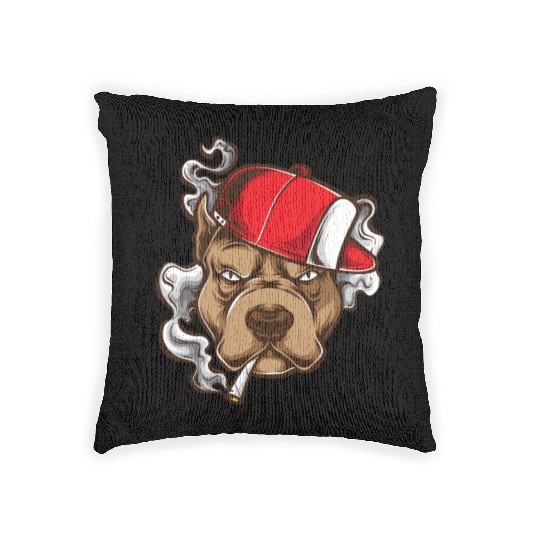 Urban Dog Rebel Graphic Design Woven Pillows