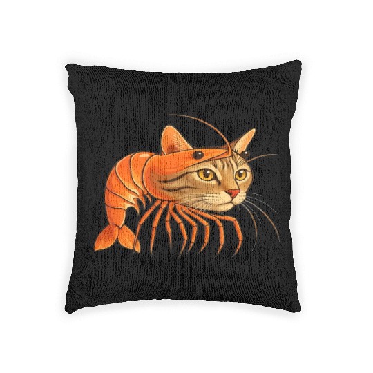 Trippi Troppi Italian Brainrot – Funny Shrimp Cat  Woven Pillows