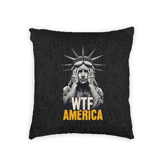 Contemporary Statue of Liberty Parody Design Woven Pillows
