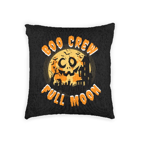Halloween Boo Crew Full Moon Woven Pillows