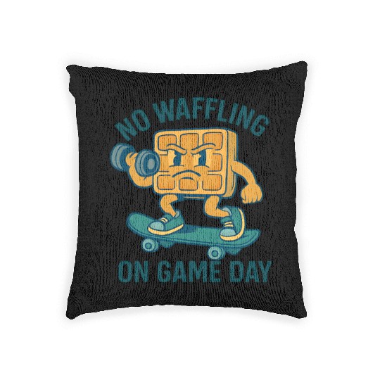 Waffle Character Skateboard Design Woven Pillows
