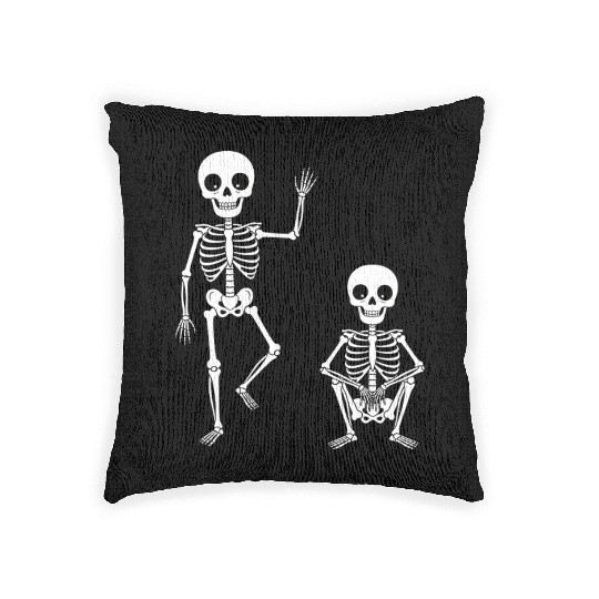 Funny Halloween Skeleton Spooky Season Cute Ghost Woven Pillows