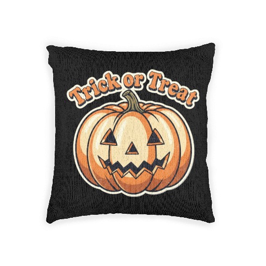 Trick or Treat Pumpkin Woven Pillows