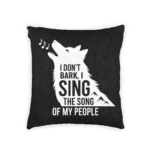 Funny Husky Singing Dog Quote  Woven Pillows