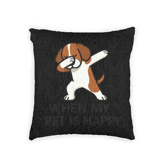 Dabbing Dog Pet Happiness Woven Pillows