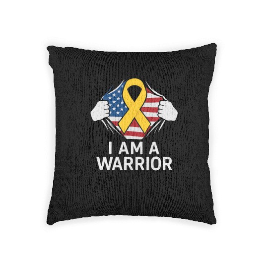 American Warrior of Strength & Awareness Woven Pillows