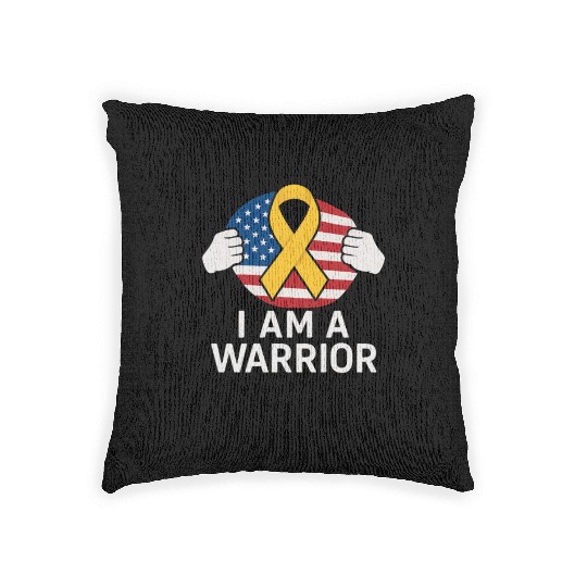 American Warrior of Strength & Awareness Woven Pillows