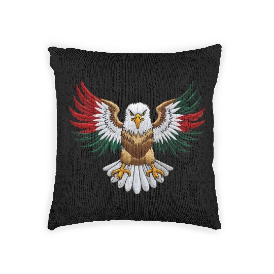 Majestic Bald Eagle with National Colors Woven Pillows