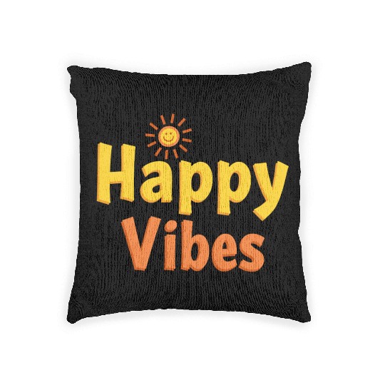 Joyful Sunshine Smile Typography Design Woven Pillows