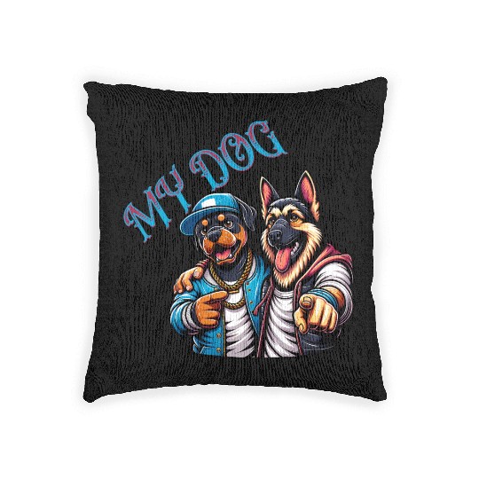 Hip Hop Dogs Urban Style Woven Pillows