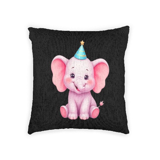 Cartoon Artwork of an elephant meme Woven Pillows