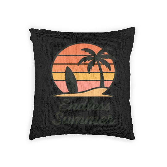 Endless Summer Sunset Scene Woven Pillows