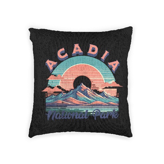 Cadi National Park Sunset Mountain Design Woven Pillows