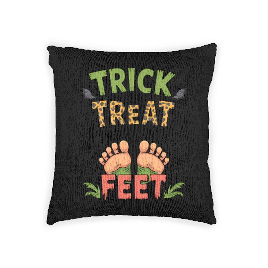 Halloween Feet Joke Graphic Woven Pillows