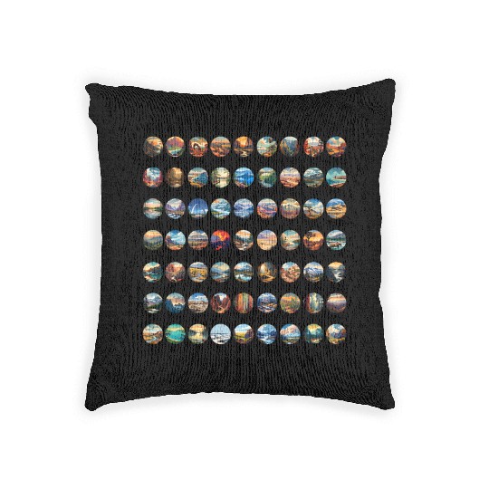 All US National Park Checklist Bucket List Woven Pillows