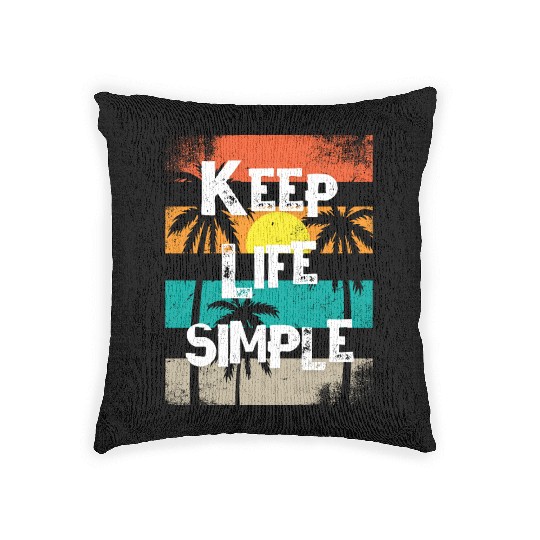 Sunset Palm Tree Inspirational Design Woven Pillows