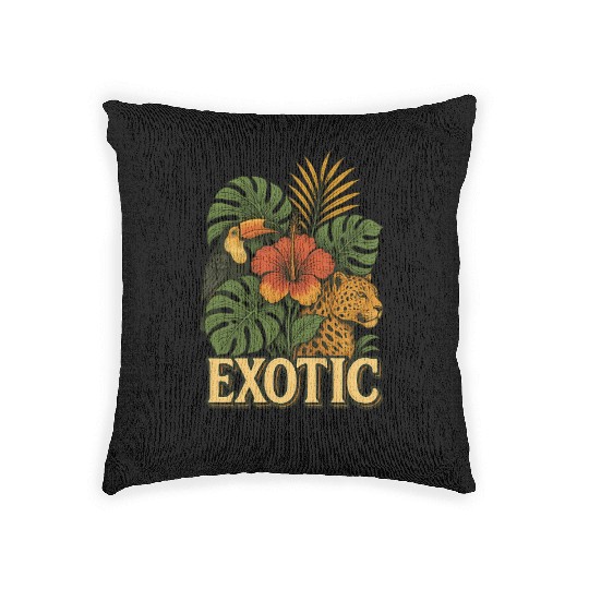 Vibrant Jungle Animal and Floral Print Woven Pillows