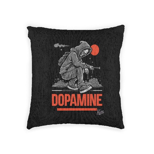 Neon Skater with Vapor Trail and Red Moon Woven Pillows