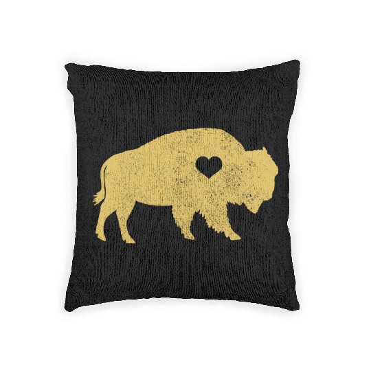 Bison Lover American Buffalo National Park Woven Pillows