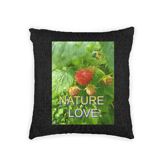 Vivid Raspberry and Greenery Nature Design Woven Pillows