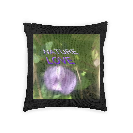 Nature Love with Purple Flower Art Woven Pillows