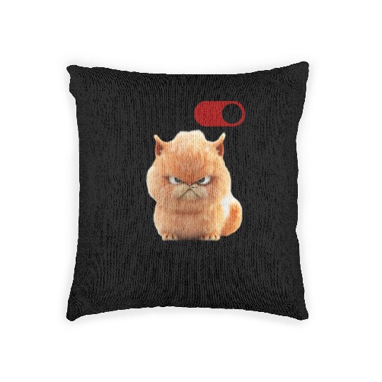 Grumpy Cat Illustration Woven Pillows Design