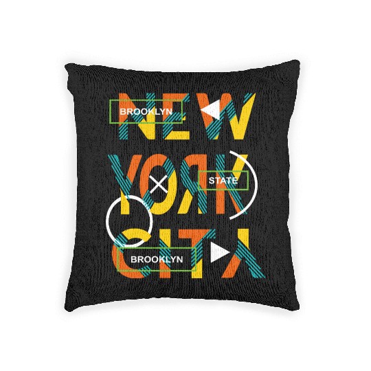 Urban Brooklyn State Love New york city Woven Pillows