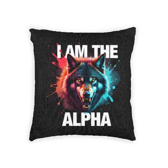 I Am The Alpha Wolf Woven Pillows