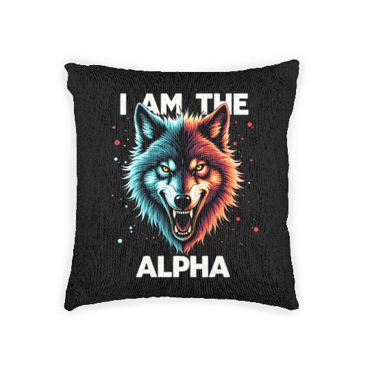I Am The Alpha Wolf Woven Pillows