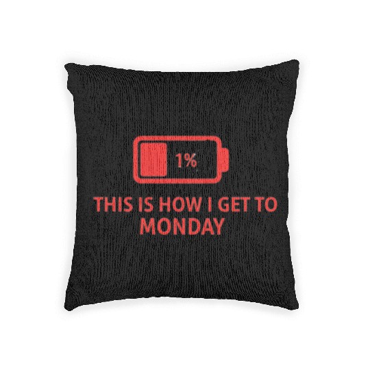 Battery Icon with Monday Motivation Woven Pillows