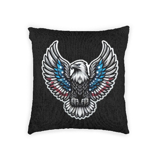 Patriotic Eagle Emblem Woven Pillows