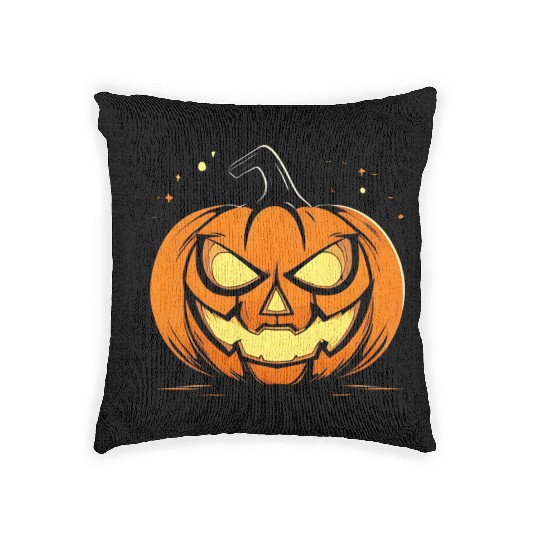 “Spooky Pumpkin Glow Halloween Woven Pillows”
